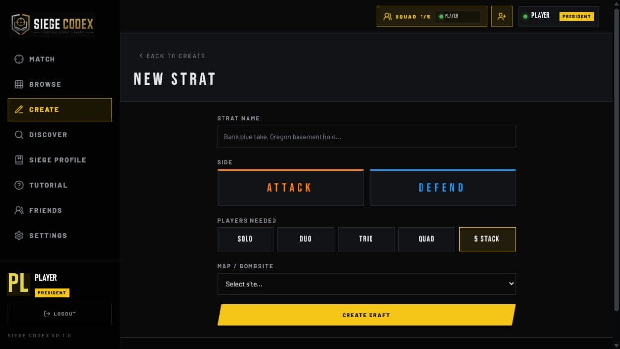 The Siege Codex strategy editor